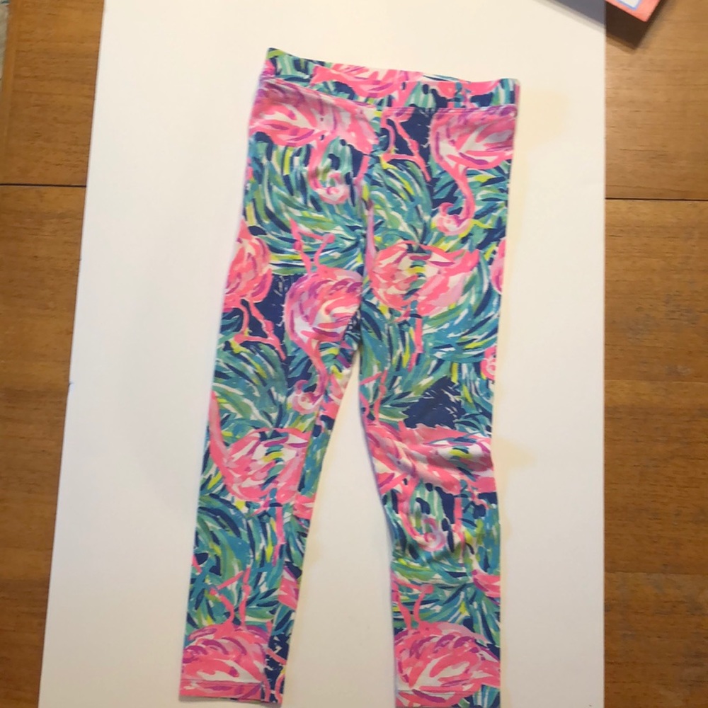 Lilly Pulitzer Girls Leggings with Flamingos